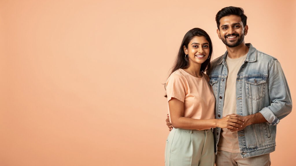 Stylish couple in casual fashion